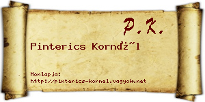 Pinterics Kornél névjegykártya