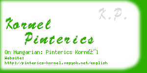 kornel pinterics business card